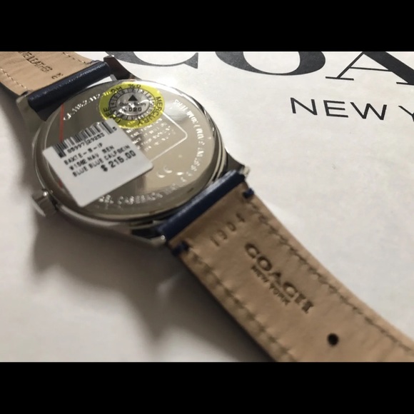 NWT COACH BAXTER WATCH 39MM W1582 NAVY BLUE - Picture 8 of 12